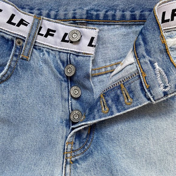 LF THE BRAND - Distressed Logo Jeans NWOT - Picture 2 of 9